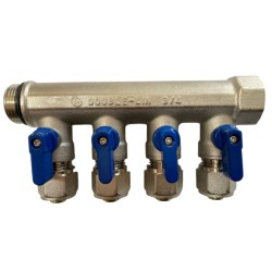 MANIFOLD 3/4" 4 VIAS MANILLA AZUL
