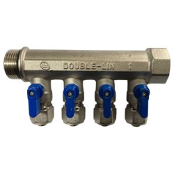 MANIFOLD 1" 4 VIAS MANILLA AZUL